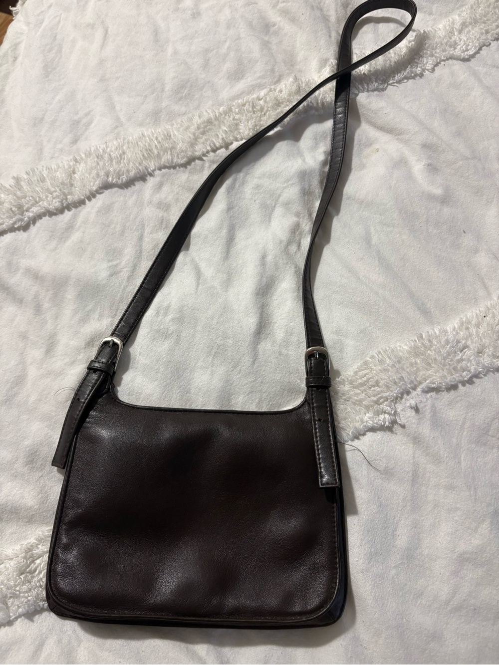 Valerie Stevens Dark Brown Leather Shoulder Bag
